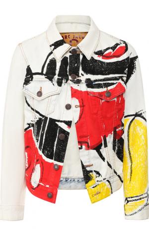 Джинсовая куртка с принтом Marc Jacobs. Цвет: белый
