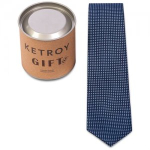 Мужской галстук тёмно-синий/голубой в подарочной упаковке KETROY. Цвет: голубой/синий