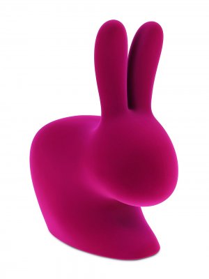 Бархатный стул Rabbit Qeeboo. Цвет: розовый