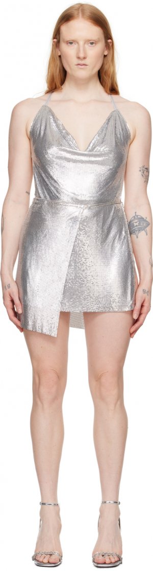Серебряное мини-платье Adrianne Poster Girl