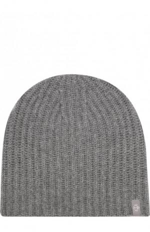 Кашемировая шапка фактурной вязки FTC. Цвет: серый