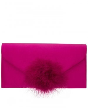 Клатч-конверт с помпоном , розовый Nina