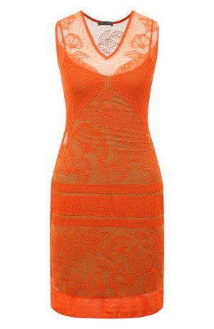 Платье из вискозы Alberta Ferretti. Цвет: оранжевый