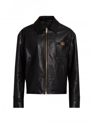 Кожаный пиджак , черный Versace