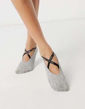 Серые носки-балетки с резинками Рerformance-Серый Calvin Klein