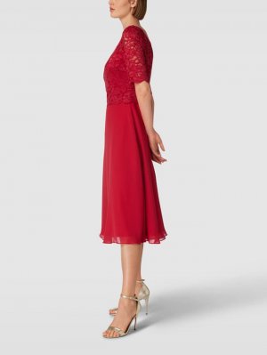 Коктейльное платье с кружевной отделкой , темно-красный Christian Berg