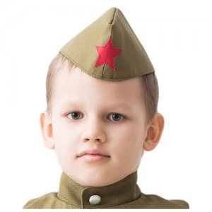 Пилотка военного детская, р. 50 см Бока. Цвет: хаки/зеленый/микс