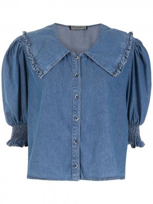 Джинсовая рубашка Helen с короткими рукавами Amapô. Цвет: синий