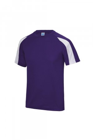 Простая спортивная футболка с контрастным принтом , фиолетовый Just Cool
