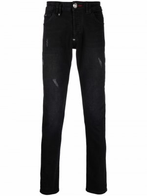 Прямые джинсы низкой посадки Philipp Plein. Цвет: черный