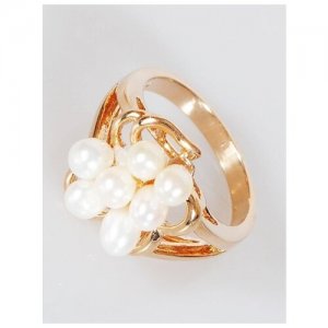Кольцо помолвочное , жемчуг культивированный, размер 17, белый Lotus Jewelry. Цвет: белый