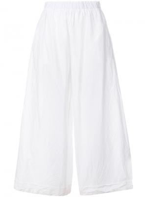 Широкие укороченные брюки Daniela Gregis. Цвет: белый