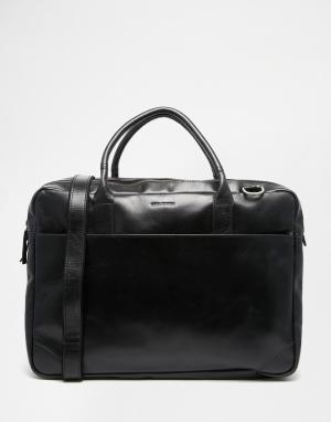Кожаная сумка для ноутбука с двумя отделениями Explorer Royal RepubliQ. Цвет: черный