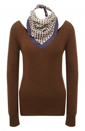 Кашемировый пуловер Oscar de la Renta. Цвет: коричневый