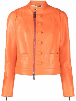 Button-detail leather jacket Dsquared2. Цвет: оранжевый