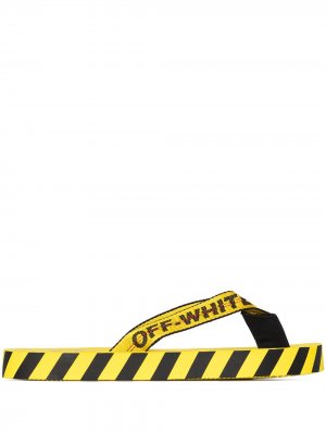Сандалии с вышитым логотипом Off-White. Цвет: желтый
