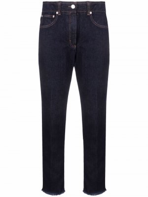 Укороченные джинсы прямого кроя Peserico. Цвет: синий