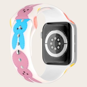 Ремешок для часов Apple Watch с узором кролика SHEIN. Цвет: многоцветный