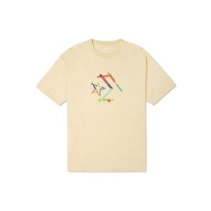 Music Festival Print Sports Crew Neck Short Sleeve T-Shirt Unisex Tops Light-Yellow 10022774-A03 Converse