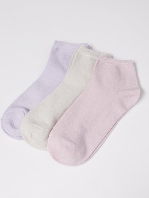 Набор укороченных носков (3 пары в комплекте) zolla. Цвет: розовый