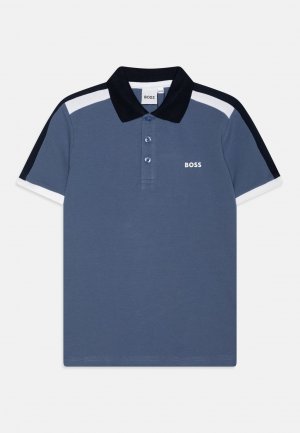 Рубашка-поло SHORT SLEEVE BOSS Kidswear, цвет slate blue Kidswear