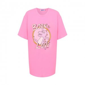 Хлопковая футболка Steve J & Yoni P. Цвет: розовый