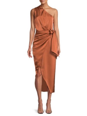 Атласное платье миди Brooks Misha, цвет Copper MISHA