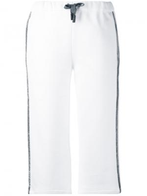 Укороченные брюки с лампасами Eleventy. Цвет: белый