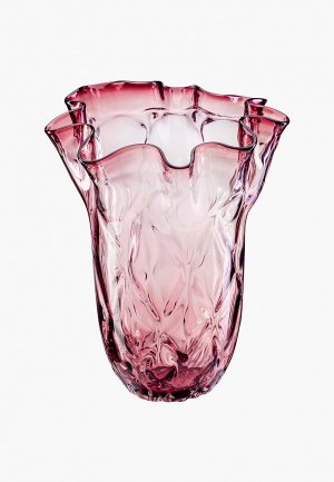 Ваза Elan Gallery 23х23х29 см розово-прозрачная-омбре, стекло. Цвет: розовый