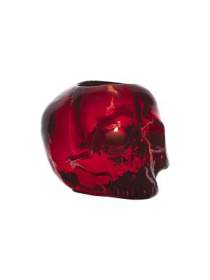 Still life skull red подсвечник d 115mm Kosta Boda. Цвет: красный