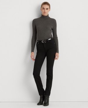 Прямые джинсы Petite со средней посадкой, миниатюрные и короткие джинсы, черный Lauren Ralph