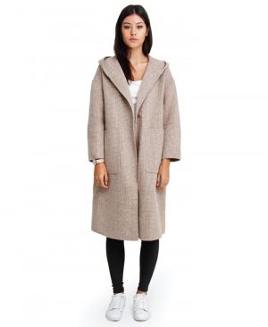Женское пальто большого размера из смесовой шерсти , цвет Beige Belle & Bloom