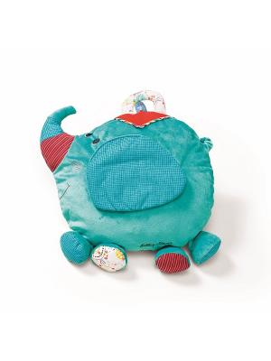 Слоненок Альберт: мягкая игрушка-подушка Lilliputiens. Цвет: голубой, розовый