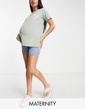 Синие шорты Maternity underbump Ultimate Editor Topshop