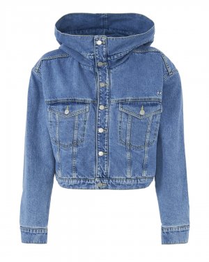 Утепленная куртка джинсовка ICON DENIM. Цвет: голубой