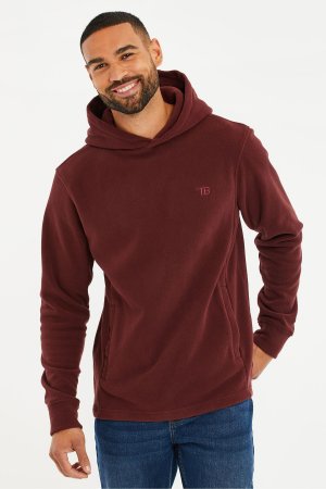 Пуловер с капюшоном из микрофлиса , красный Threadbare