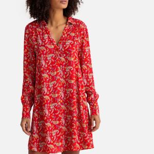 Платье прямое с цветочным рисунком, форма рубашки SUD EXPRESS. Цвет: наб. рисунок красный