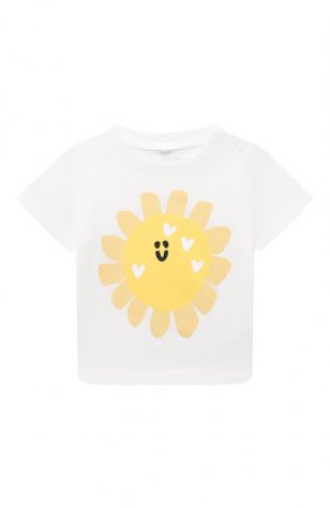 Хлопковая футболка Stella McCartney. Цвет: белый