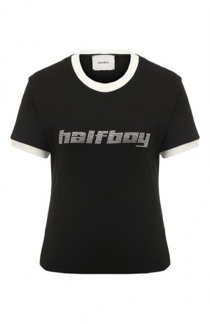 Хлопковая футболка Halfboy. Цвет: чёрный
