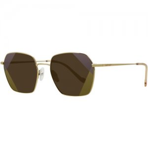 Солнцезащитные очки , коричневый, золотой Naf. Цвет: коричневый