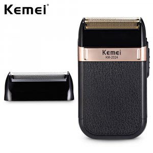 Электробритва с зарядкой через USB, дополнительная режущая головка, бритва двойным лезвием, триммер для бороды, KM-2024 Kemei