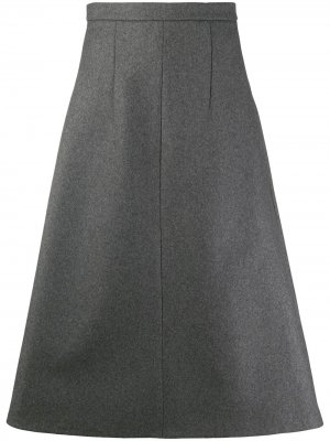 Трикотажная юбка с завышенной талией Rochas. Цвет: серый