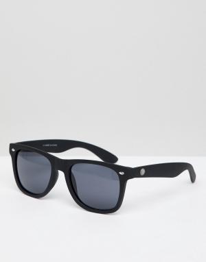 Черные квадратные солнцезащитные очки River Island. Цвет: черный