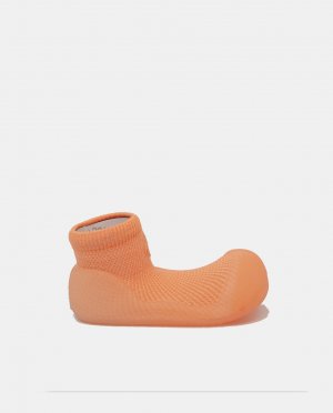 Детские домашние тапочки закрытого носка с резинкой на голенище , оранжевый Attipas