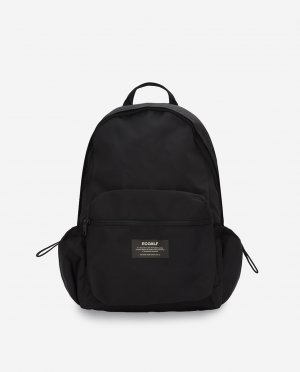 Мужской рюкзак с застежкой-молнией и передним карманом. , черный Ecoalf