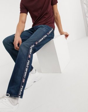 Темные прямые джинсы с фирменной лентой Polo Sport-Темно-синий Ralph Lauren