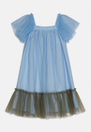 Коктейльное/праздничное платье DRESS Il Gufo, цвет light blue/green oregano Gufo