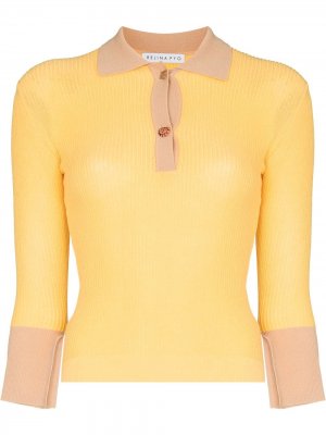 Двухцветная рубашка поло Andi Rejina Pyo. Цвет: оранжевый
