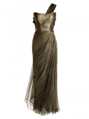Шелковое платье из муслина с эффектом металлик Maia Maria Lucia Hohan