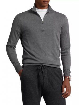 Пуловер с полумолнией , серый Polo Ralph Lauren